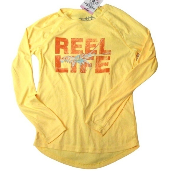 Reel Life Sun Ray Defender Series UPF50+ Rash Guard, Size Small - Pale Yellow - Picture 1 of 8